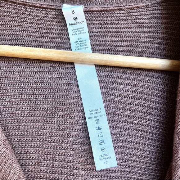 Lululemon Sundown Hoodie Brown Sweater Cardigan Sz 8 - Picture 3 of 5